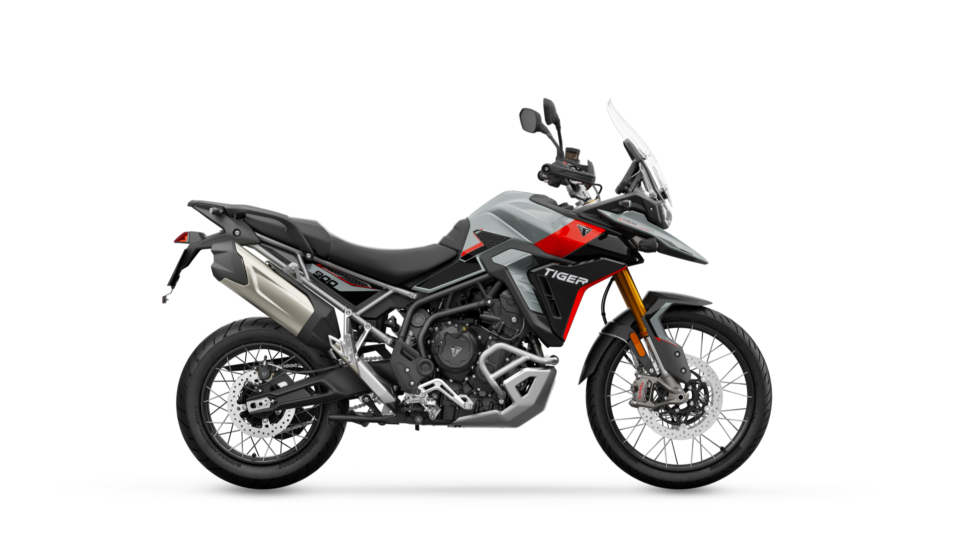Triumph MY24 Tiger 900 Rally Pro in Ash Grey Intense Orange